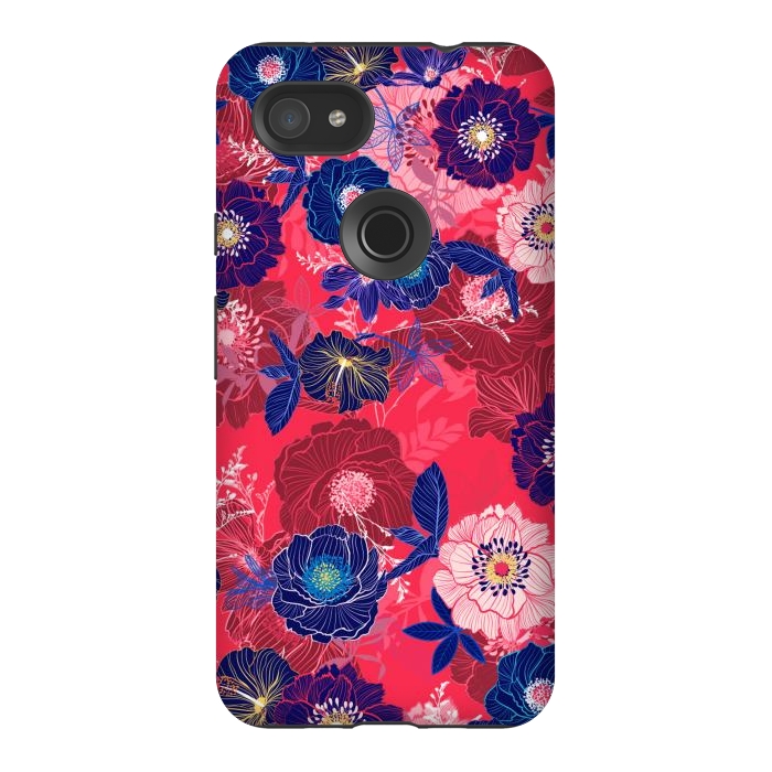 Pixel 3AXL StrongFit Country Flowers in Red Sky by ArtsCase