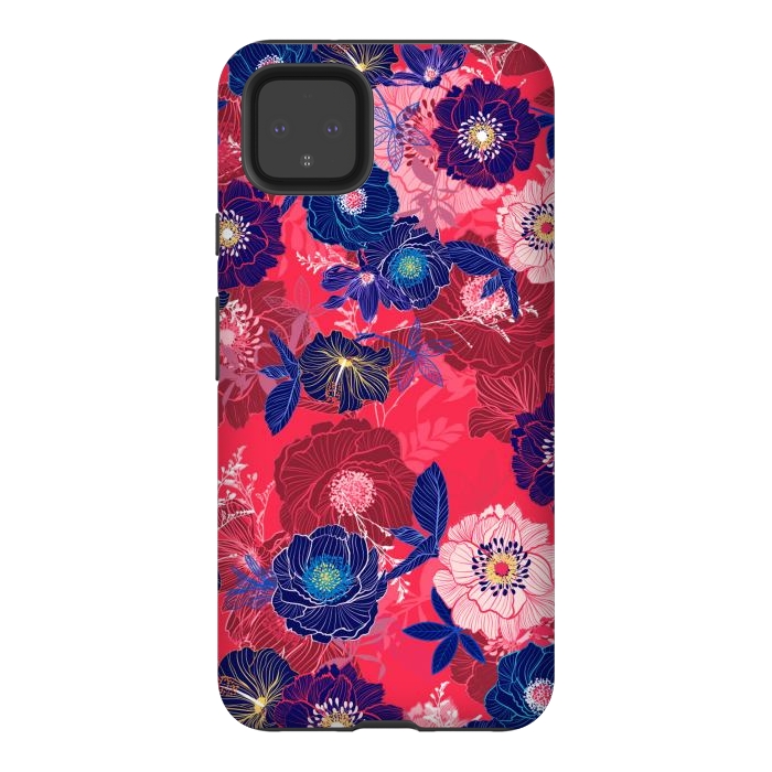Pixel 4XL StrongFit Country Flowers in Red Sky by ArtsCase