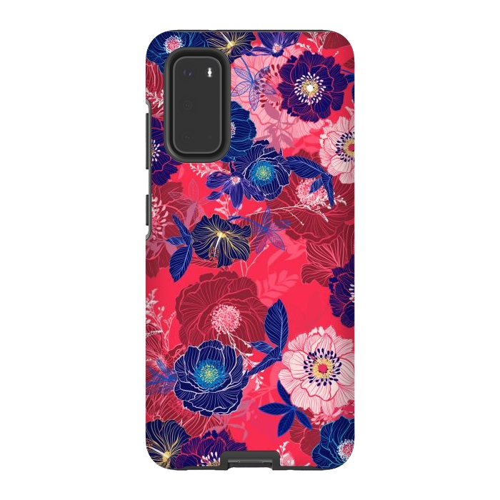 Galaxy S20 StrongFit Country Flowers in Red Sky by ArtsCase