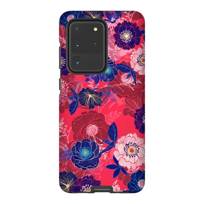 Galaxy S20 Ultra StrongFit Country Flowers in Red Sky by ArtsCase