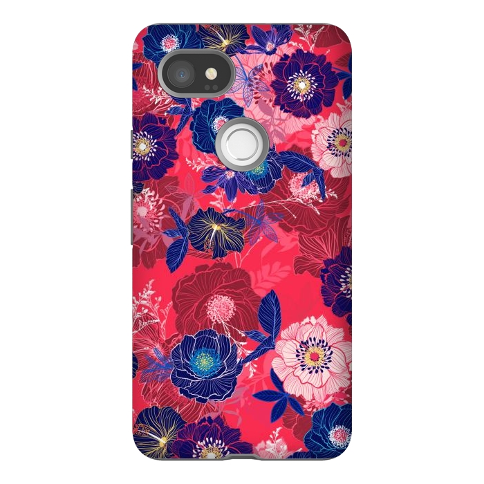 Pixel 2XL StrongFit Country Flowers in Red Sky by ArtsCase