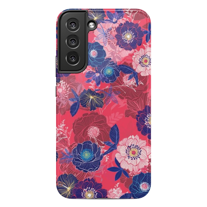 Galaxy S22 plus StrongFit Country Flowers in Red Sky by ArtsCase