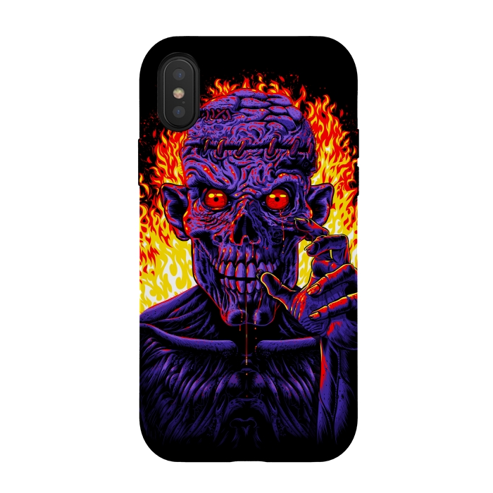 iPhone Xs / X StrongFit Zombie in flames by Alberto