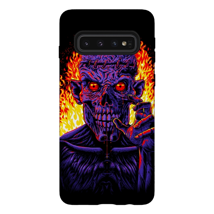 Galaxy S10 StrongFit Zombie in flames by Alberto