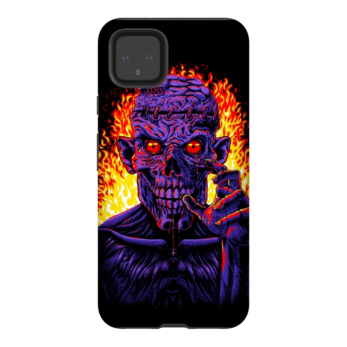 Pixel 4XL StrongFit Zombie in flames by Alberto
