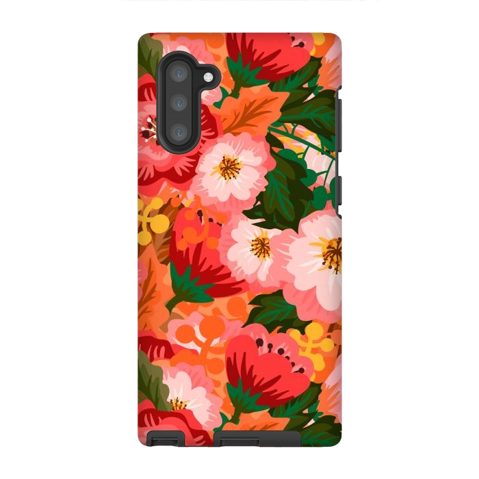 Galaxy Note 10 StrongFit Bouquet of flowers in pom poms and dahlias by ArtsCase
