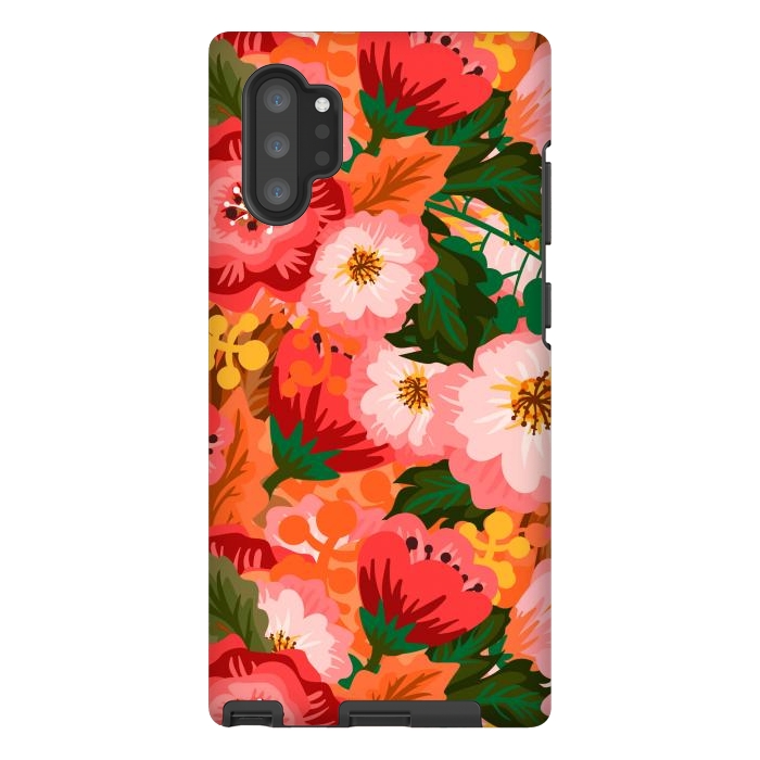 Galaxy Note 10 plus StrongFit Bouquet of flowers in pom poms and dahlias by ArtsCase