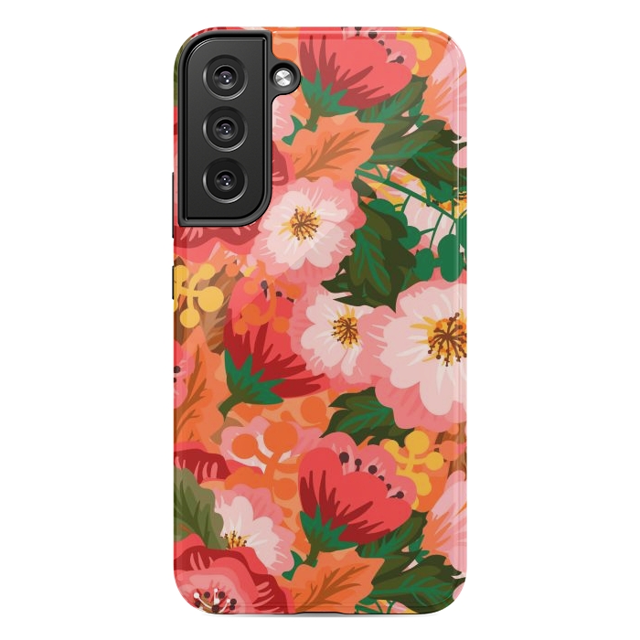 Galaxy S22 plus StrongFit Bouquet of flowers in pom poms and dahlias by ArtsCase