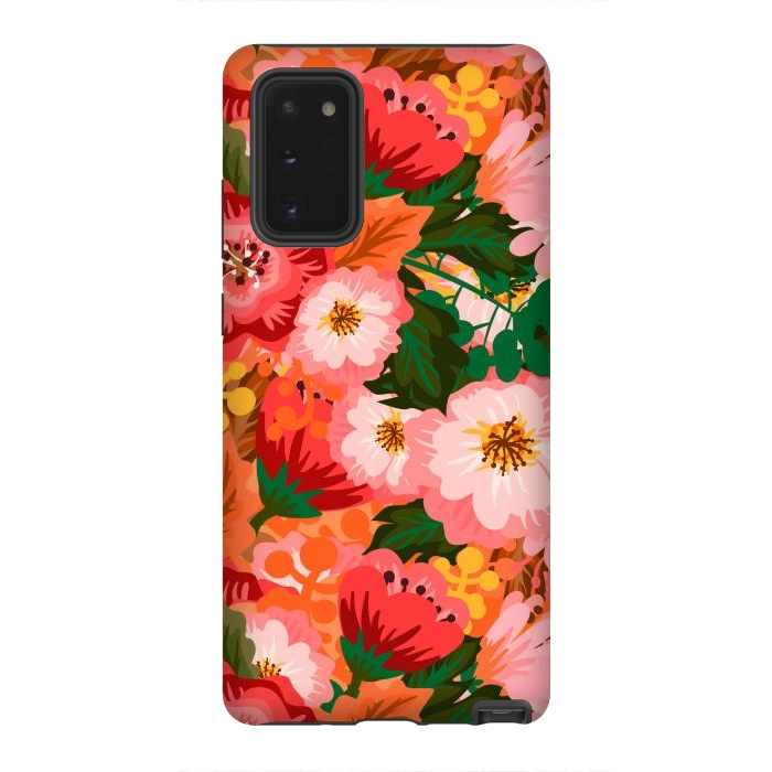 Galaxy Note 20 StrongFit Bouquet of flowers in pom poms and dahlias by ArtsCase