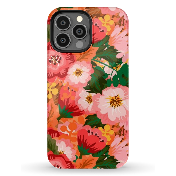 iPhone 13 Pro Max StrongFit Bouquet of flowers in pom poms and dahlias by ArtsCase