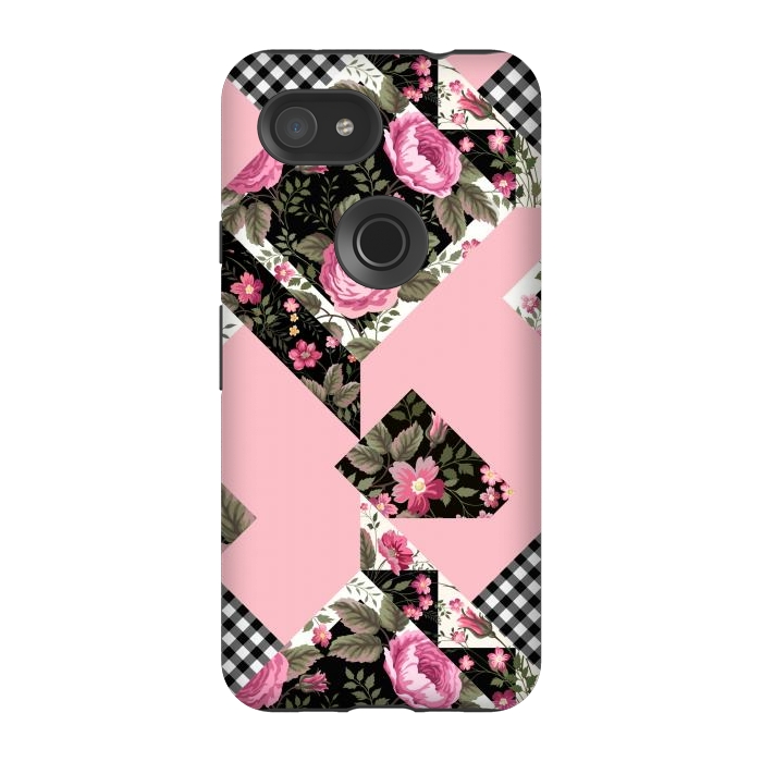 Pixel 3A StrongFit elegant roses with pink background by ArtsCase