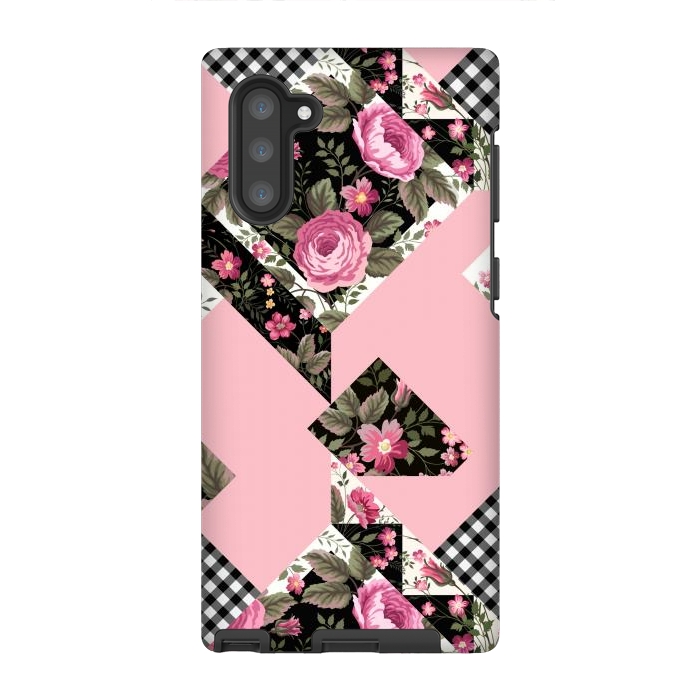 Galaxy Note 10 StrongFit elegant roses with pink background by ArtsCase
