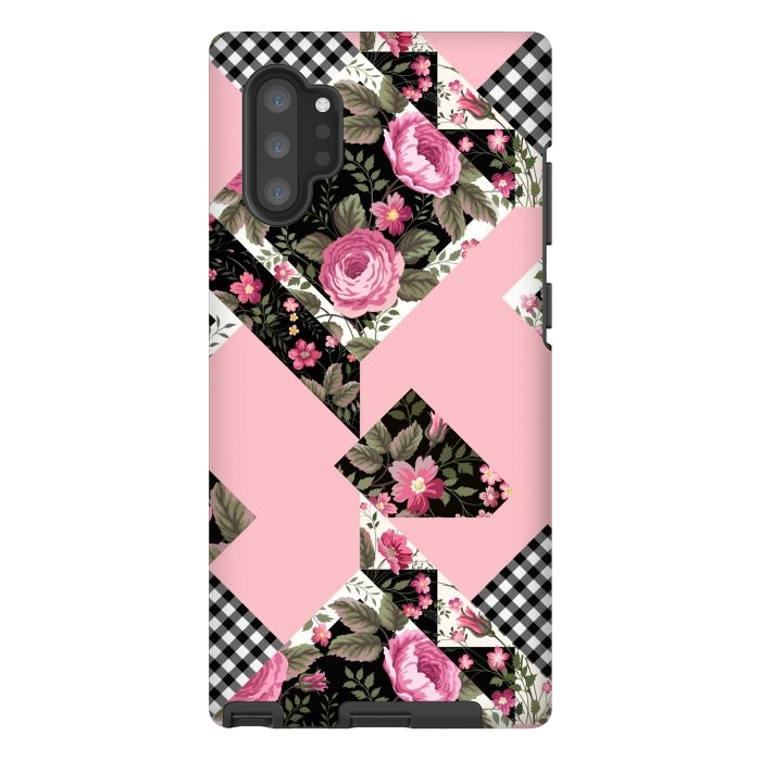 Galaxy Note 10 plus StrongFit elegant roses with pink background by ArtsCase