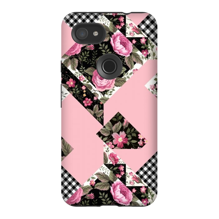 Pixel 3AXL StrongFit elegant roses with pink background by ArtsCase