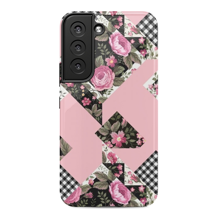 Galaxy S22 StrongFit elegant roses with pink background by ArtsCase