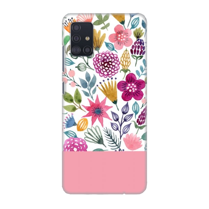 Galaxy A51 SlimFit watercolor flowers for summer por ArtsCase