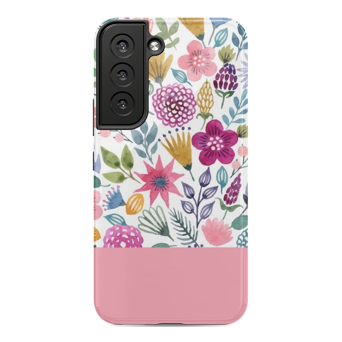 Galaxy S22 StrongFit watercolor flowers for summer by ArtsCase