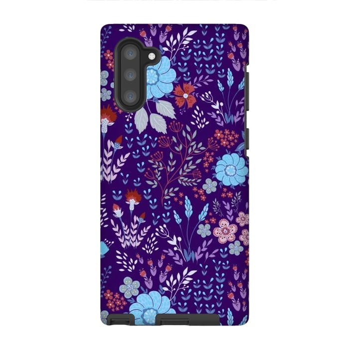 Galaxy Note 10 StrongFit tiny flowers in cold colors by ArtsCase