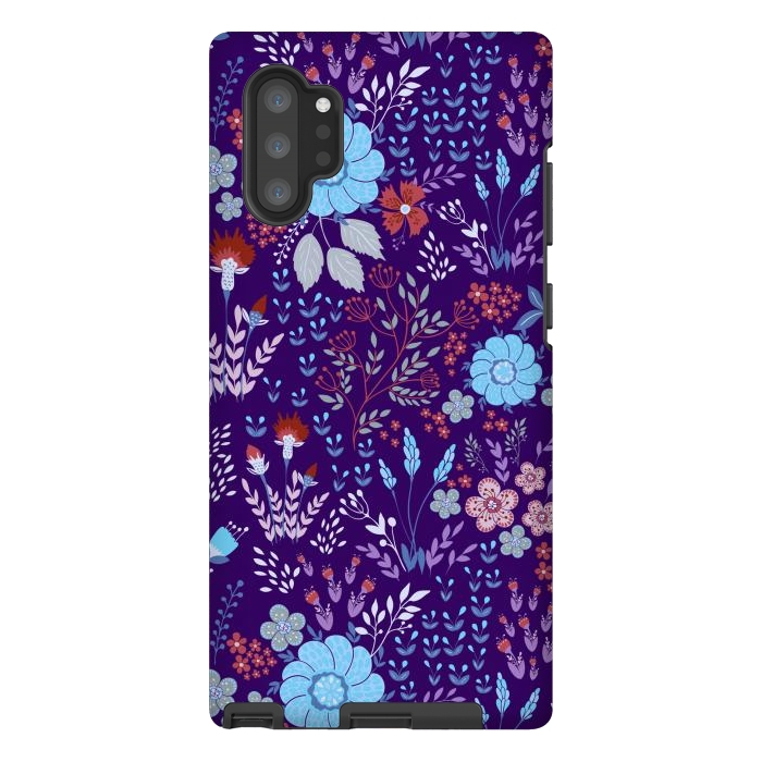 Galaxy Note 10 plus StrongFit tiny flowers in cold colors by ArtsCase