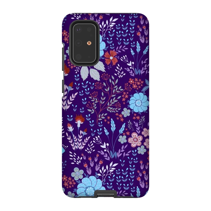 Galaxy S20 Plus StrongFit tiny flowers in cold colors by ArtsCase