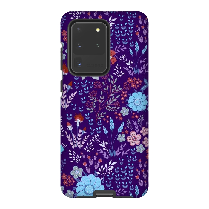 Galaxy S20 Ultra StrongFit tiny flowers in cold colors by ArtsCase