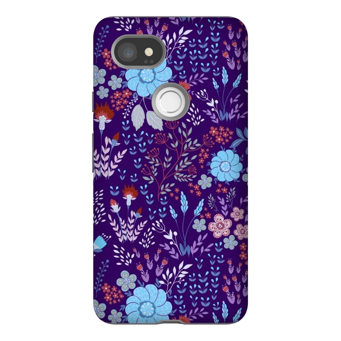 Pixel 2XL StrongFit tiny flowers in cold colors by ArtsCase