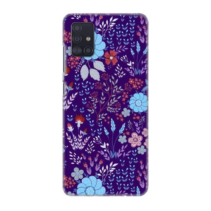Galaxy A51 SlimFit tiny flowers in cold colors por ArtsCase