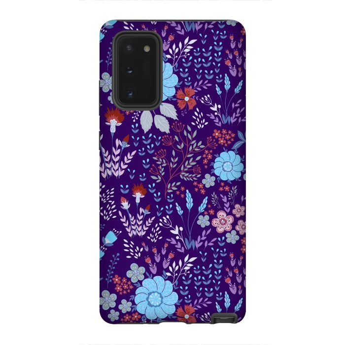 Galaxy Note 20 StrongFit tiny flowers in cold colors by ArtsCase