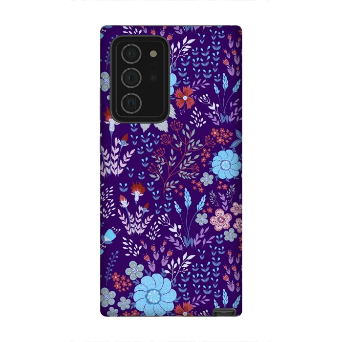 Galaxy Note 20 Ultra StrongFit tiny flowers in cold colors by ArtsCase
