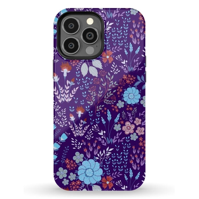 iPhone 13 Pro Max StrongFit tiny flowers in cold colors por ArtsCase