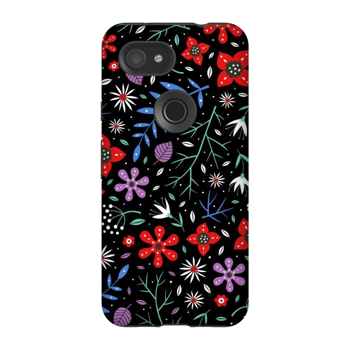 Pixel 3A StrongFit Small Flower Patterns by ArtsCase