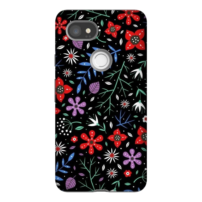 Pixel 2XL StrongFit Small Flower Patterns by ArtsCase