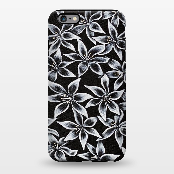iPhone 6/6s plus StrongFit Black & White Lily by Denise Cassidy Wood