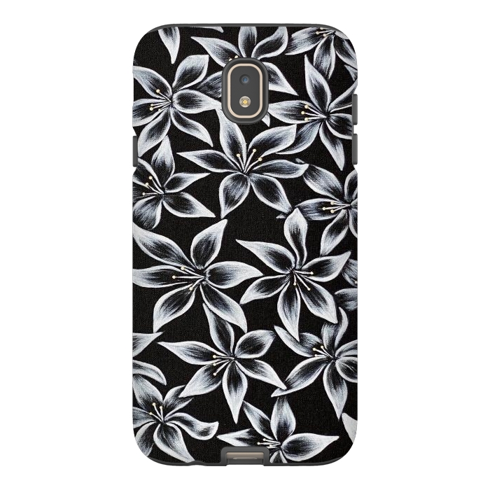 Galaxy J7 StrongFit Black & White Lily by Denise Cassidy Wood