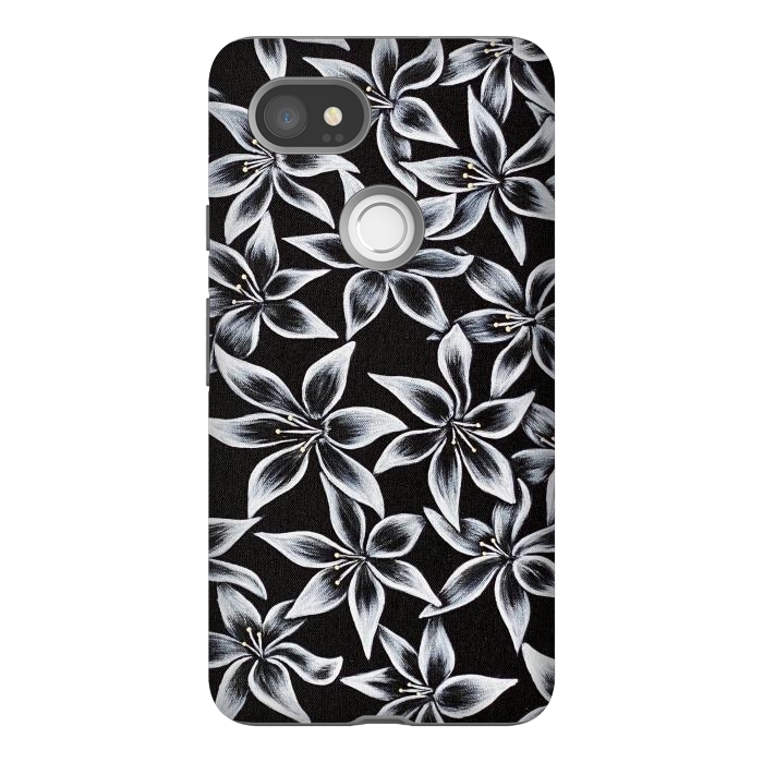 Pixel 2XL StrongFit Black & White Lily by Denise Cassidy Wood