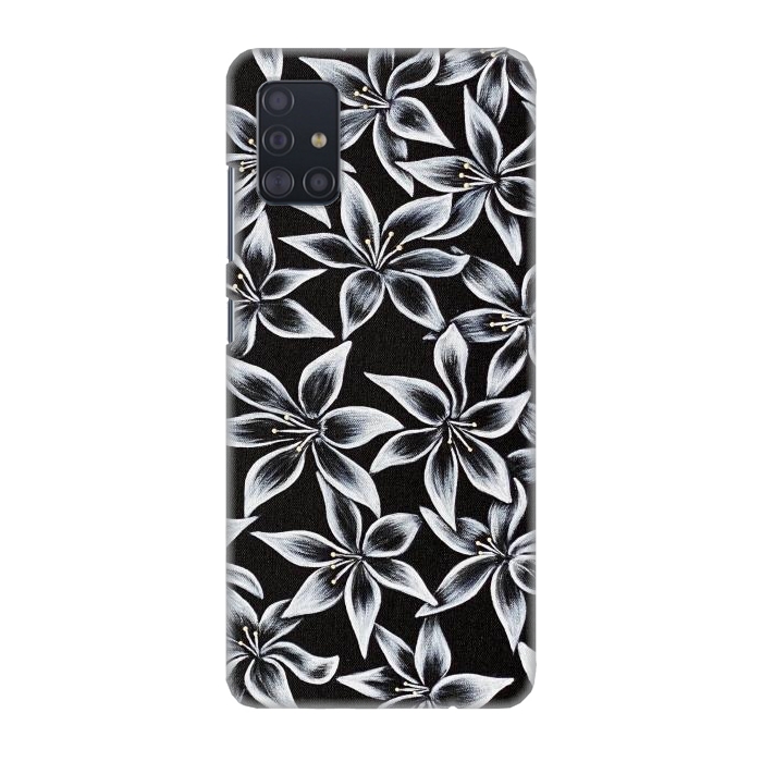 Galaxy A51 SlimFit Black & White Lily por Denise Cassidy Wood