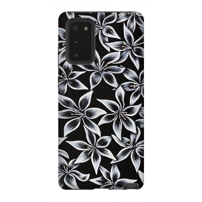 Galaxy Note 20 StrongFit Black & White Lily by Denise Cassidy Wood