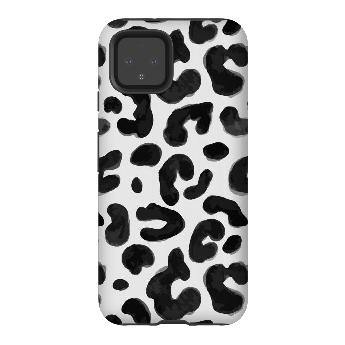 Pixel 4 StrongFit Black Animal Print by ArtsCase