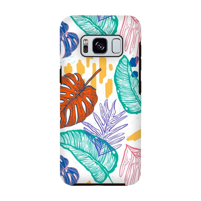 Galaxy S8 StrongFit Monstera Leaves by ArtsCase