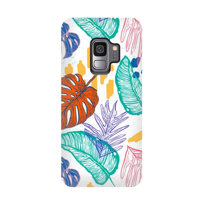 Galaxy S9 StrongFit Monstera Leaves by ArtsCase