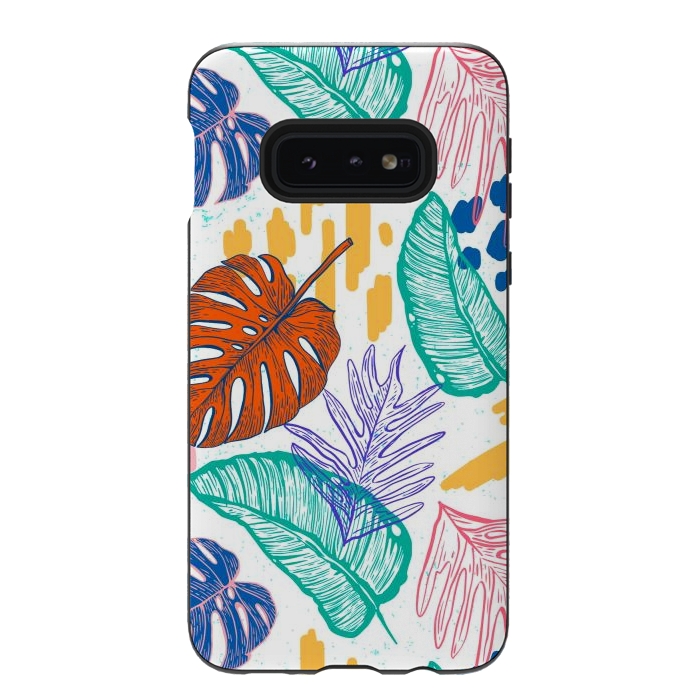 Galaxy S10e StrongFit Monstera Leaves by ArtsCase