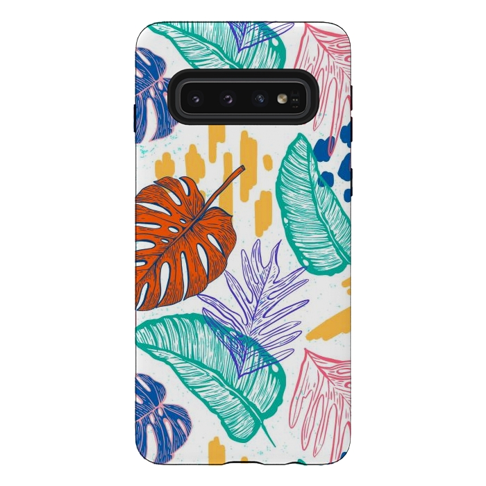 Galaxy S10 StrongFit Monstera Leaves by ArtsCase