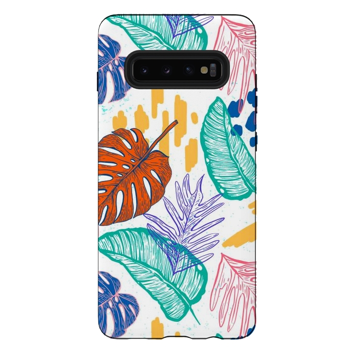 Galaxy S10 plus StrongFit Monstera Leaves by ArtsCase