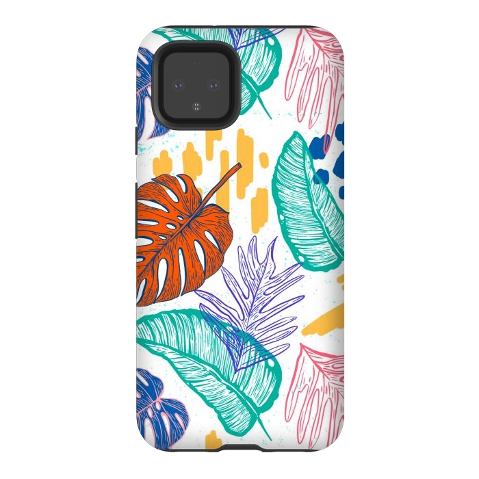Pixel 4 StrongFit Monstera Leaves by ArtsCase