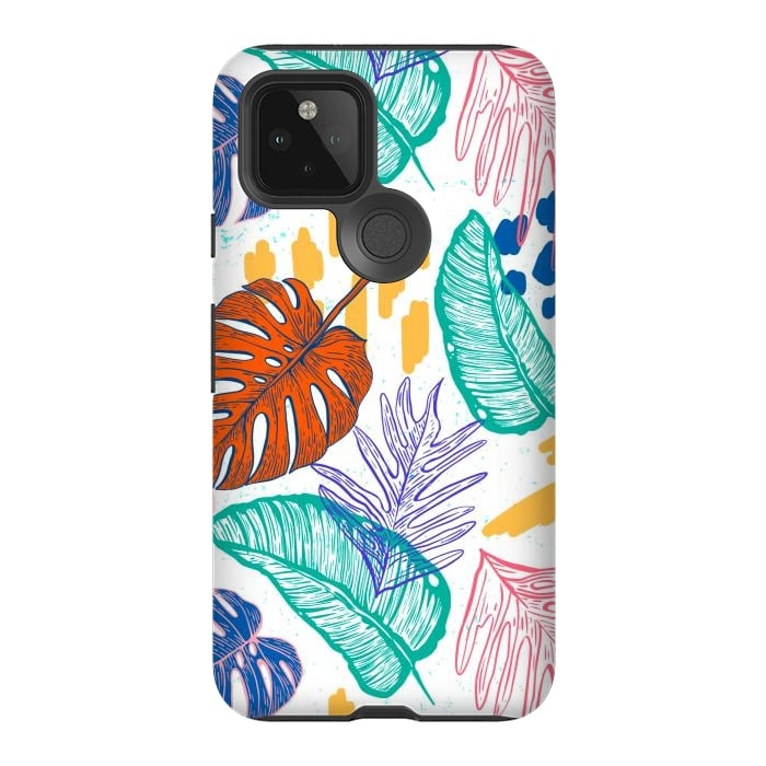 Pixel 5 StrongFit Monstera Leaves by ArtsCase