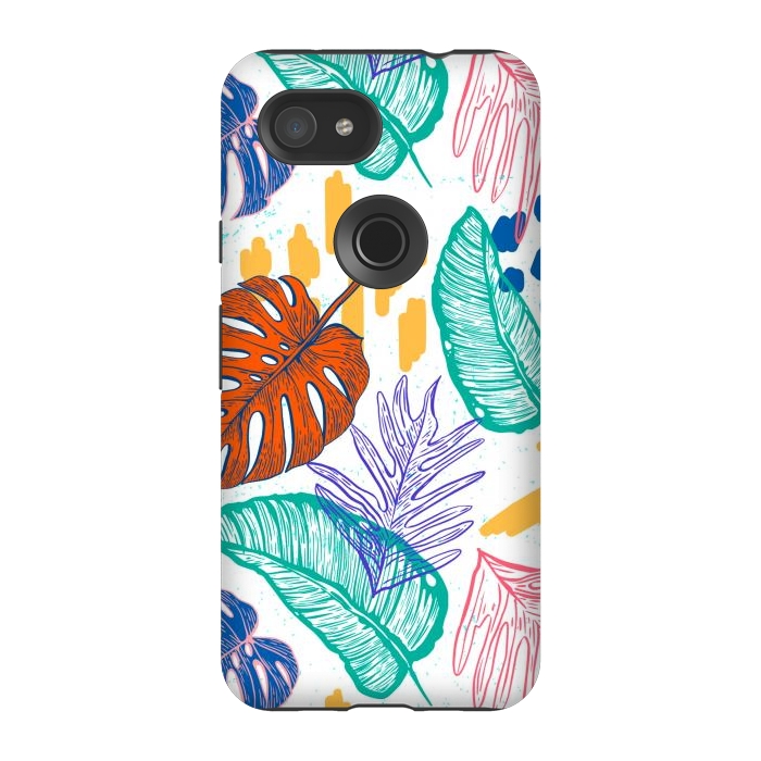 Pixel 3A StrongFit Monstera Leaves by ArtsCase