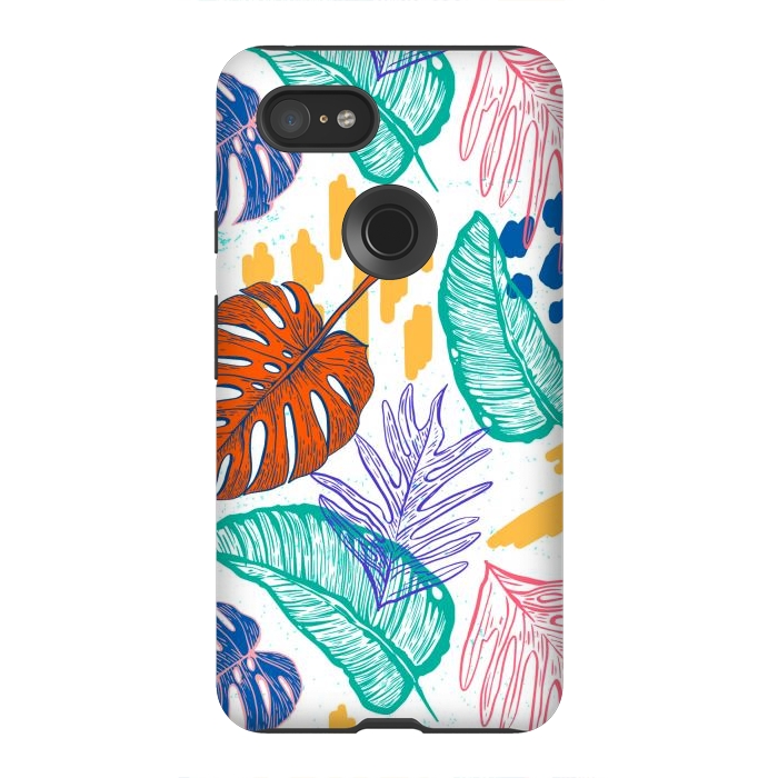Pixel 3XL StrongFit Monstera Leaves by ArtsCase
