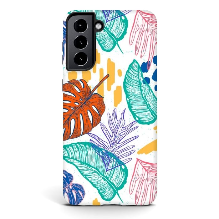 Galaxy S21 StrongFit Monstera Leaves by ArtsCase