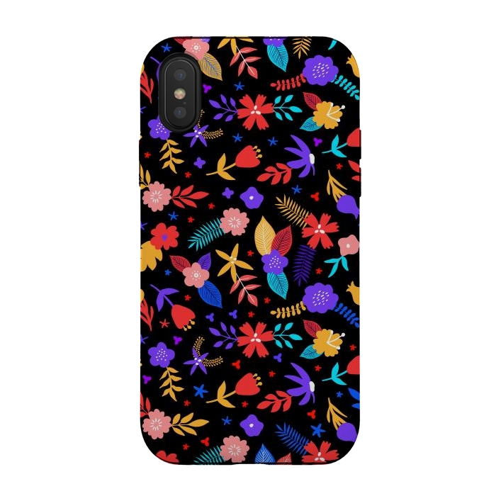 iPhone Xs / X StrongFit Multicoulored Floral Design by ArtsCase