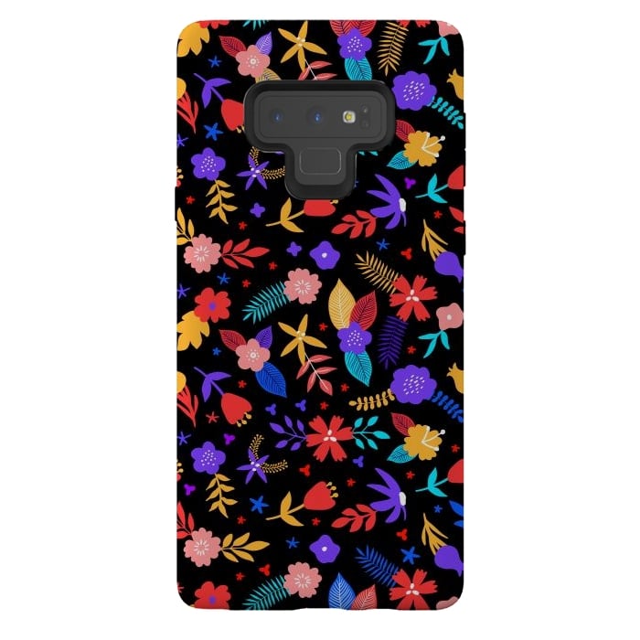 Galaxy Note 9 StrongFit Multicoulored Floral Design by ArtsCase